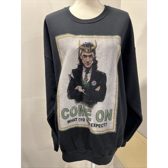 Marvel Comics LOKI COME ON Character Graphic SweatShirt Size XL President Black - Picture 1 of 5